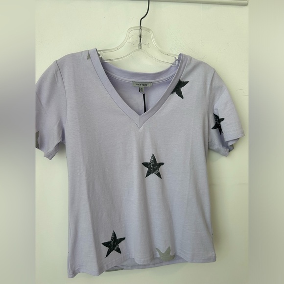 Lisa Todd Purple Star V Neck Top - Picture 2 of 4